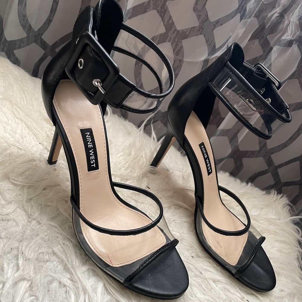 Nine West. Black and clear strap heel size 6.5